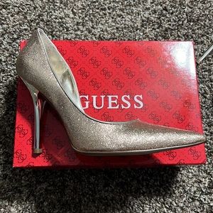 Glitter Gold, gently used Guess Heels